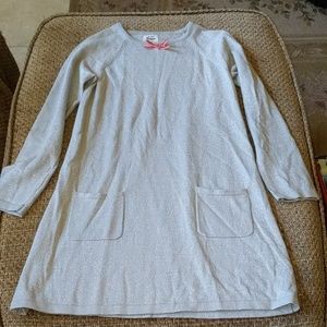 NWOT Mini Boden Silver Thread Girls Long Sleeve Dress